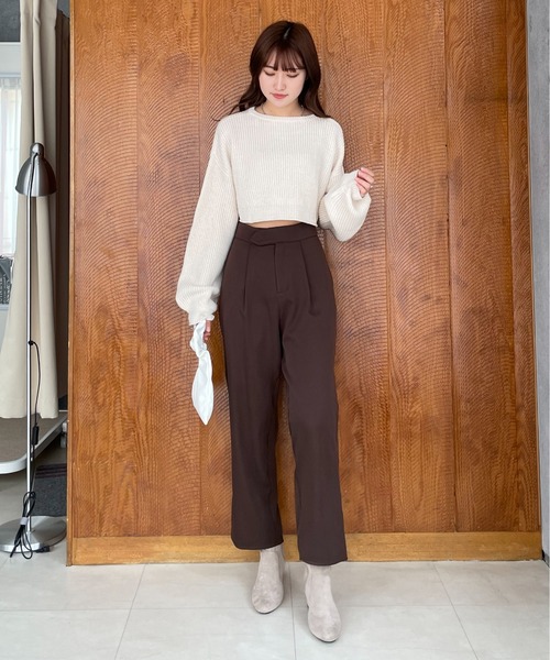 EPIMI E'PIMMY（エピミエピミー）の「メランジショートニットプルオーバー（ニット/セーター・レディース・コーラル/ブルー/オフホワイト/ブラック・MEDIUM）」の19枚目の写真