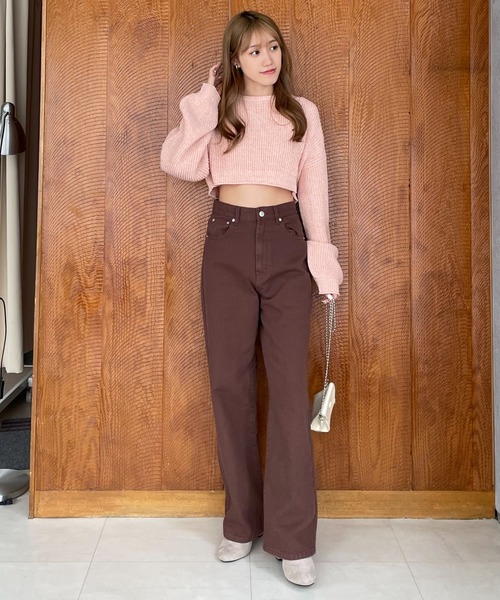 EPIMI E'PIMMY（エピミエピミー）の「メランジショートニットプルオーバー（ニット/セーター・レディース・コーラル/ブルー/オフホワイト/ブラック・MEDIUM）」の22枚目の写真