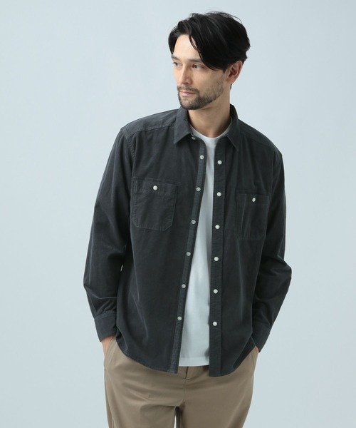 BAYFLOW（ベイフロー）の「ストレッチコーデュロイシャツ（シャツ/ブラウス・メンズ・イエロー/グリーン/チャコール/チェック・SMALL/MEDIUM/LARGE）」の8枚目の写真