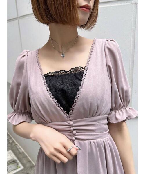 EATME（イートミー）の「BACKレースアップベアTOP（チューブトップ・レディース・ブラック/オフホワイト・FREE）」の7枚目の写真