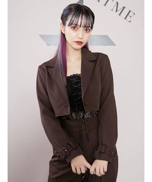 EATME（イートミー）の「BACKレースアップベアTOP（チューブトップ・レディース・ブラック/オフホワイト・FREE）」の9枚目の写真