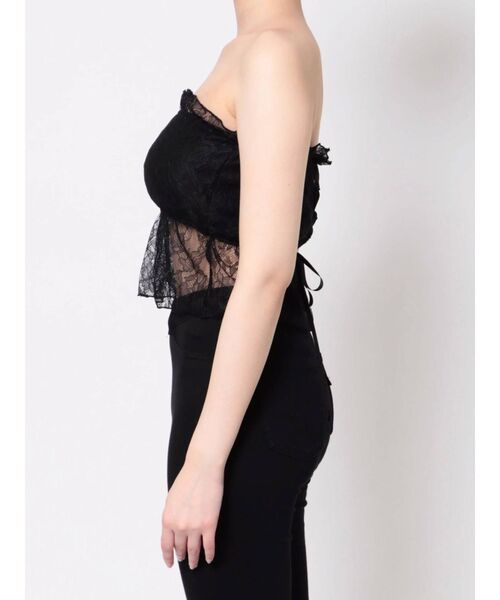 EATME（イートミー）の「BACKレースアップベアTOP（チューブトップ・レディース・ブラック/オフホワイト・FREE）」の11枚目の写真