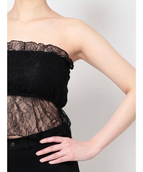 EATME（イートミー）の「BACKレースアップベアTOP（チューブトップ・レディース・ブラック/オフホワイト・FREE）」の14枚目の写真