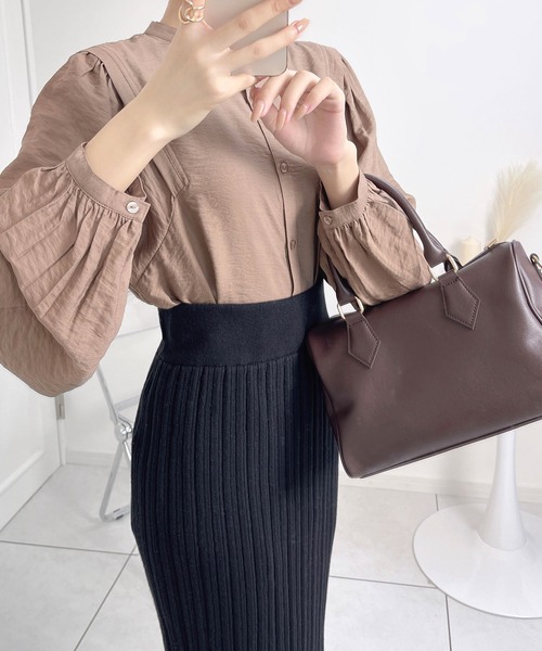 classicalelf(クラシカルエルフ)の「品良く美脚魅せ。バックスリットランダムリブニットロングスカート(スカート・レディース・モカ/ブラック/ブルー・LARGE/MEDIUM/SMALL/X-LARGE)」の7枚目の写真