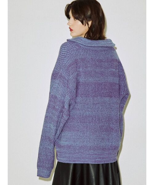 jouetie（ジュエティ）の「ルーズハーフZIPニット（ニット/セーター・レディース・ブラック/パープル/イエロー・MEDIUM）」の19枚目の写真