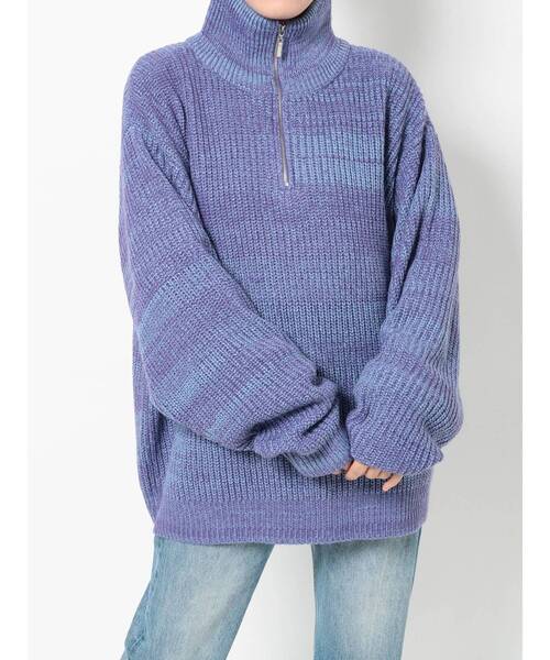 jouetie（ジュエティ）の「ルーズハーフZIPニット（ニット/セーター・レディース・ブラック/パープル/イエロー・MEDIUM）」の16枚目の写真