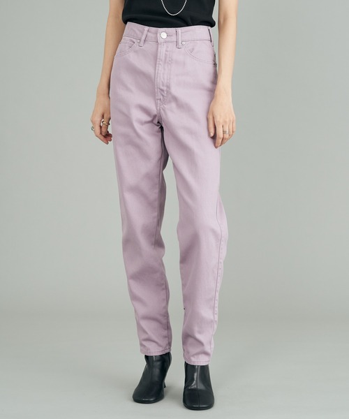 AMERICAN HOLIC（アメリカンホリック）の「マムテーパードパンツ（デニムパンツ・レディース・ナチュラル/グリーン/ライトグレー/パープル/サックスブルー/イエロー/インディゴブルー・S/M/L）」の7枚目の写真