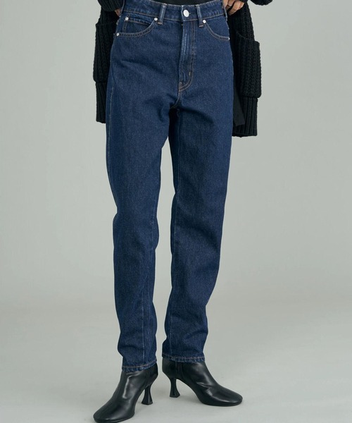 AMERICAN HOLIC（アメリカンホリック）の「マムテーパードパンツ（デニムパンツ・レディース・ナチュラル/グリーン/ライトグレー/パープル/サックスブルー/イエロー/インディゴブルー・S/M/L）」の6枚目の写真