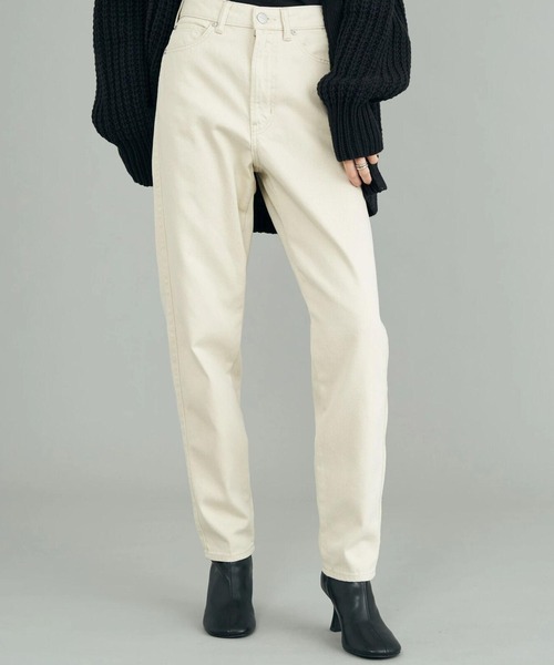 AMERICAN HOLIC（アメリカンホリック）の「マムテーパードパンツ（デニムパンツ・レディース・ナチュラル/グリーン/ライトグレー/パープル/サックスブルー/イエロー/インディゴブルー・S/M/L）」の8枚目の写真