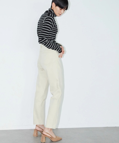 AMERICAN HOLIC（アメリカンホリック）の「マムテーパードパンツ（デニムパンツ・レディース・ナチュラル/グリーン/ライトグレー/パープル/サックスブルー/イエロー/インディゴブルー・S/M/L）」の10枚目の写真