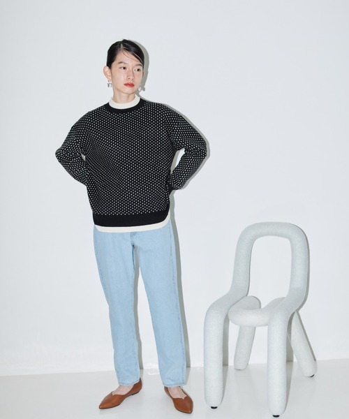 AMERICAN HOLIC（アメリカンホリック）の「マムテーパードパンツ（デニムパンツ・レディース・ナチュラル/グリーン/ライトグレー/パープル/サックスブルー/イエロー/インディゴブルー・S/M/L）」の14枚目の写真