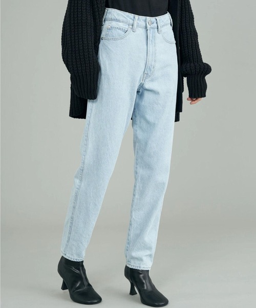 AMERICAN HOLIC（アメリカンホリック）の「マムテーパードパンツ（デニムパンツ・レディース・ナチュラル/グリーン/ライトグレー/パープル/サックスブルー/イエロー/インディゴブルー・S/M/L）」の9枚目の写真