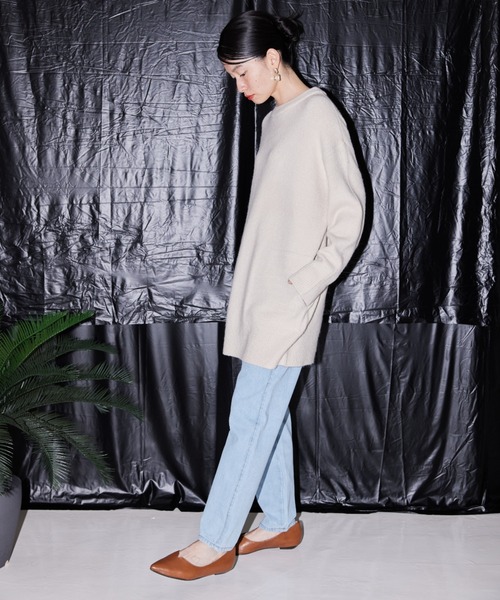 AMERICAN HOLIC（アメリカンホリック）の「マムテーパードパンツ（デニムパンツ・レディース・ナチュラル/グリーン/ライトグレー/パープル/サックスブルー/イエロー/インディゴブルー・S/M/L）」の13枚目の写真