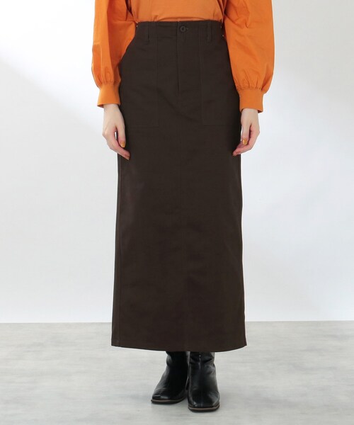THE SHOP TK （ザ ショップ ティーケー ）の「◆【スッキリシルエット】ベイカーナロースカート（スカート・レディース・ダークブラウン/オリーブ/カーキ・12/11/13）」の18枚目の写真