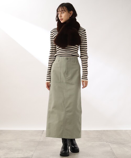 THE SHOP TK （ザ ショップ ティーケー ）の「◆【スッキリシルエット】ベイカーナロースカート（スカート・レディース・ダークブラウン/オリーブ/カーキ・12/11/13）」の22枚目の写真