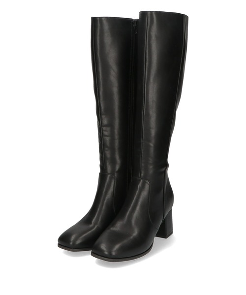 ORiental TRaffic(オリエンタルトラフィック)の「スクエアトゥヒールロングブーツ/21503(ブーツ・レディース・ベージュ/ブラック/ブラウン・S/M/L/LL/3L/SS)」の4枚目の写真