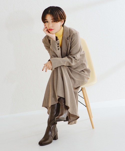 ORiental TRaffic(オリエンタルトラフィック)の「スクエアトゥヒールロングブーツ/21503(ブーツ・レディース・ベージュ/ブラック/ブラウン・S/M/L/LL/3L/SS)」の10枚目の写真