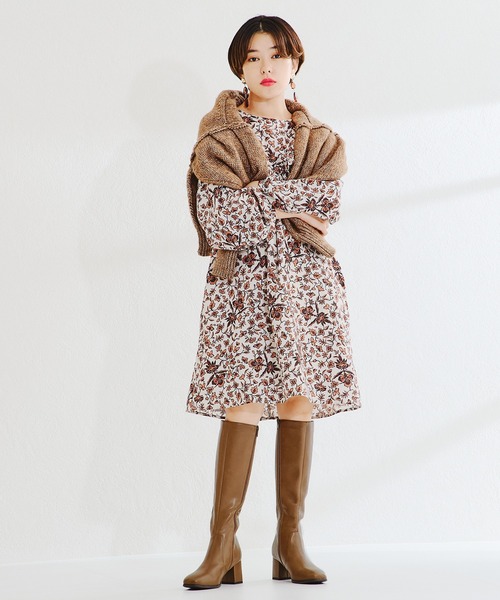 ORiental TRaffic(オリエンタルトラフィック)の「スクエアトゥヒールロングブーツ/21503(ブーツ・レディース・ベージュ/ブラック/ブラウン・S/M/L/LL/3L/SS)」の14枚目の写真