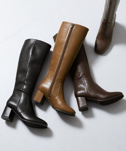 ORiental TRaffic(オリエンタルトラフィック)の「スクエアトゥヒールロングブーツ/21503(ブーツ・レディース・ベージュ/ブラック/ブラウン・S/M/L/LL/3L/SS)」の18枚目の写真