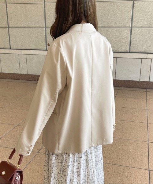 apres jour(アプレジュール)の「ロングスリーブジャケット【ZOZOTOWN限定アイテム】(テーラードジャケット・レディース・ブラック/ネイビー/ピンクベージュ/アイボリー・X-LARGE/フリー)」の12枚目の写真