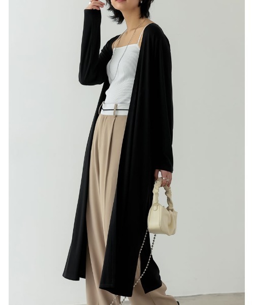 Re:EDIT（リエディ）の「[シリーズ累計7万枚HIT][UVカット][接触冷感][洗濯機で洗える][大きいサイズ有]2丈から選べるロングカーディガン（カーディガン/ボレロ・レディース・ブラック/モカ/ブラック系その他/ブラウン系その他/ベージュ系その他/ライトベージュ/ブラウン/テラコッタ/ブラウン系その他2/オレンジ系その他・MEDIUM/LARGE/X-LARGE）」の3枚目の写真