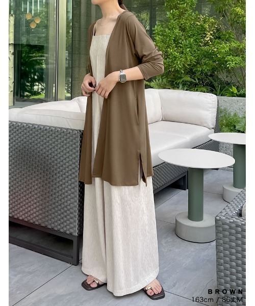 Re:EDIT（リエディ）の「[シリーズ累計7万枚HIT][UVカット][接触冷感][洗濯機で洗える][大きいサイズ有]2丈から選べるロングカーディガン（カーディガン/ボレロ・レディース・ブラック/モカ/ブラック系その他/ブラウン系その他/ベージュ系その他/ライトベージュ/ブラウン/テラコッタ/ブラウン系その他2/オレンジ系その他・MEDIUM/LARGE/X-LARGE）」の19枚目の写真