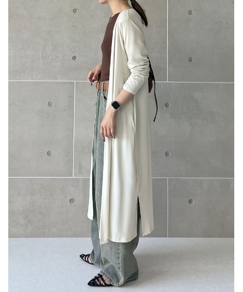 Re:EDIT（リエディ）の「[シリーズ累計7万枚HIT][UVカット][接触冷感][洗濯機で洗える][大きいサイズ有]2丈から選べるロングカーディガン（カーディガン/ボレロ・レディース・ブラック/モカ/ブラック系その他/ブラウン系その他/ベージュ系その他/ライトベージュ/ブラウン/テラコッタ/ブラウン系その他2/オレンジ系その他・MEDIUM/LARGE/X-LARGE）」の16枚目の写真