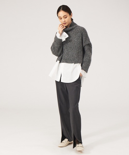 qualite（カリテ）の「シャツレイヤードニット（ニット/セーター・レディース・ブラック/ベージュ/セージグリーン・フリー）」の6枚目の写真