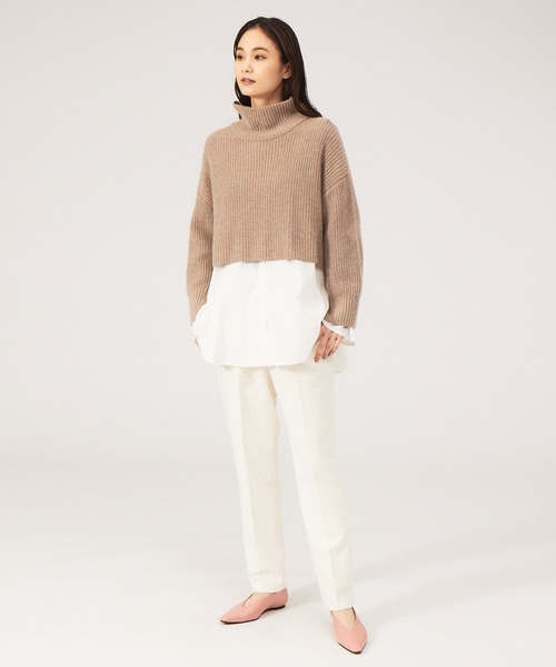 qualite（カリテ）の「シャツレイヤードニット（ニット/セーター・レディース・ブラック/ベージュ/セージグリーン・フリー）」の7枚目の写真