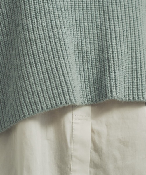 qualite（カリテ）の「シャツレイヤードニット（ニット/セーター・レディース・ブラック/ベージュ/セージグリーン・フリー）」の21枚目の写真