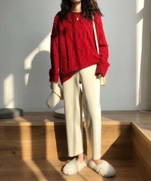 CLEA（クレア）の「コーデュロイテーパードイージーパンツ（その他パンツ・レディース・アイボリー/ブラック/ブラウン・FREE）」の4枚目の写真