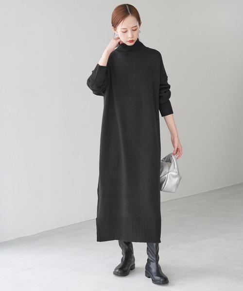 ROPE' PICNIC(ロペピクニック)の「【WEB限定】バックボタンリラックスニットワンピース(ワンピース・レディース・ブラック/ブラウン/ピンク系その他2・38)」の17枚目の写真
