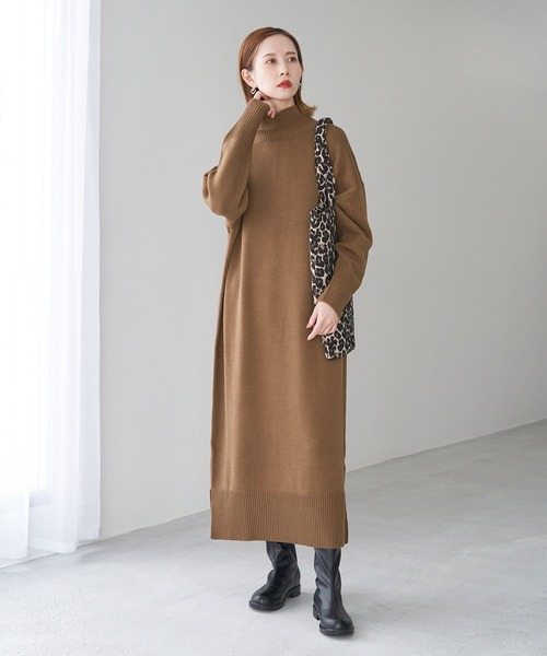 ROPE' PICNIC(ロペピクニック)の「【WEB限定】バックボタンリラックスニットワンピース(ワンピース・レディース・ブラック/ブラウン/ピンク系その他2・38)」の22枚目の写真