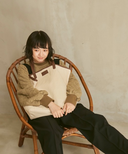 moi tytto（モイテュット）の「レザーロゴトートバッグ（トートバッグ・レディース・ベージュ/ブラウン・FREE）」の8枚目の写真