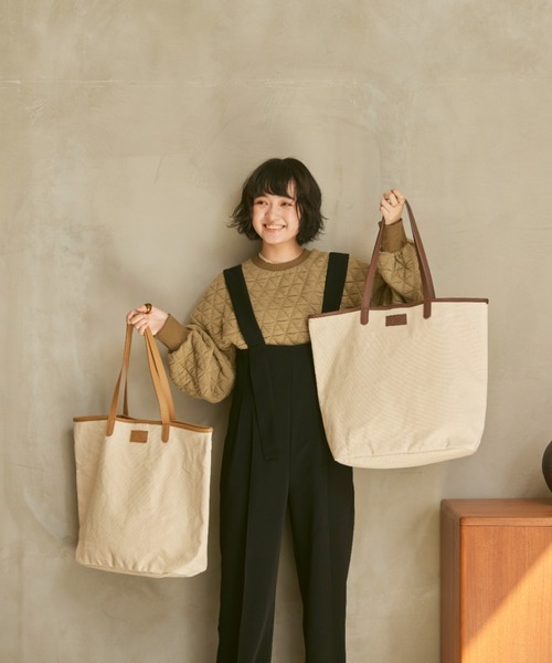 moi tytto（モイテュット）の「レザーロゴトートバッグ（トートバッグ・レディース・ベージュ/ブラウン・FREE）」の6枚目の写真