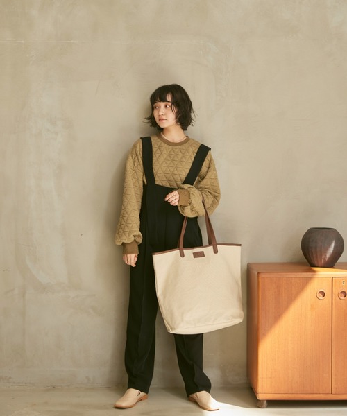 moi tytto（モイテュット）の「レザーロゴトートバッグ（トートバッグ・レディース・ベージュ/ブラウン・FREE）」の5枚目の写真