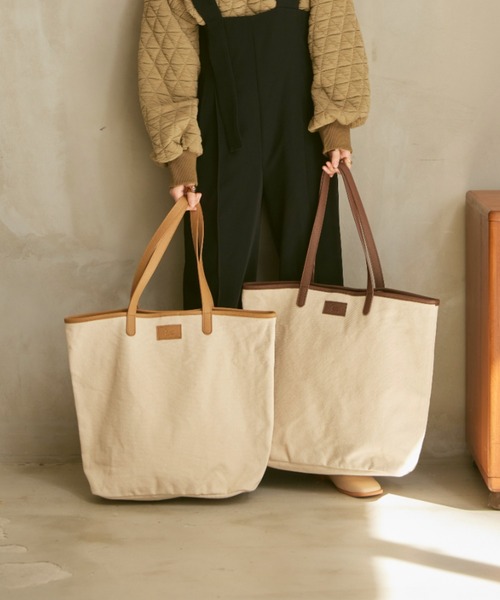 moi tytto（モイテュット）の「レザーロゴトートバッグ（トートバッグ・レディース・ベージュ/ブラウン・FREE）」の4枚目の写真