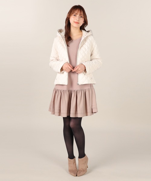 LAISSE PASSE（レッセパッセ）の「Ａラインミニニットワンピース（ワンピース・レディース・ブルー/グレイッシュベージュ/ブラック・SMALL/MEDIUM）」の18枚目の写真