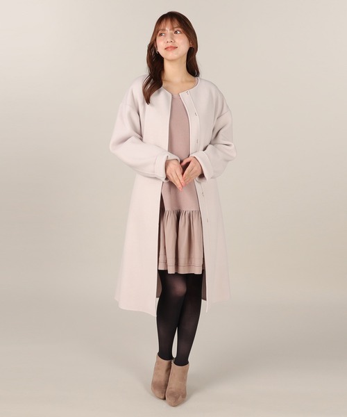 LAISSE PASSE（レッセパッセ）の「Ａラインミニニットワンピース（ワンピース・レディース・ブルー/グレイッシュベージュ/ブラック・SMALL/MEDIUM）」の20枚目の写真