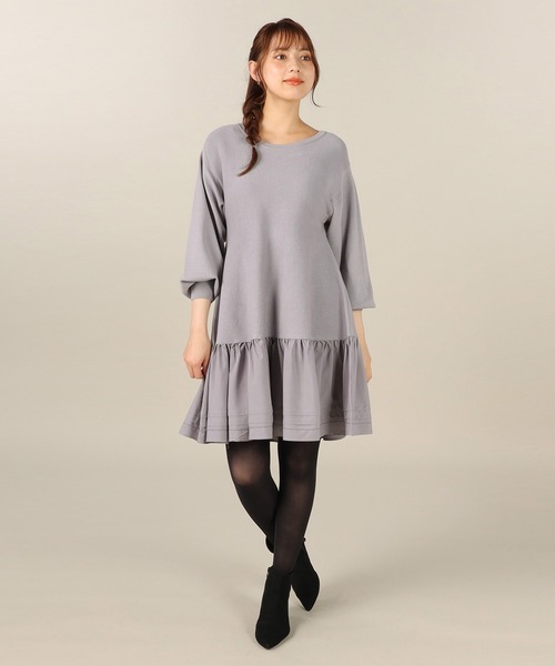 LAISSE PASSE（レッセパッセ）の「Ａラインミニニットワンピース（ワンピース・レディース・ブルー/グレイッシュベージュ/ブラック・SMALL/MEDIUM）」の22枚目の写真