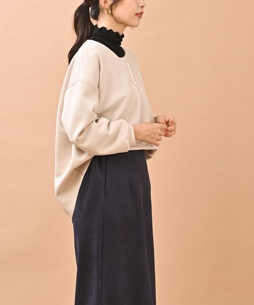 rps(アールピーエス)の「パール使いダンボールカットプルオーバー(Tシャツ/カットソー・レディース・ネイビー/アイボリー・フリー)」の6枚目の写真