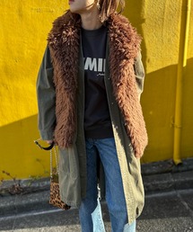 mi via loca | 衿付きファーベスト(ベスト)