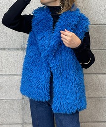 mi via loca | 衿付きファーベスト(ベスト)