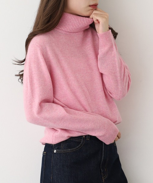 BRODIAEA 洗えるカシミヤシリーズ タートルネックニット（ニット