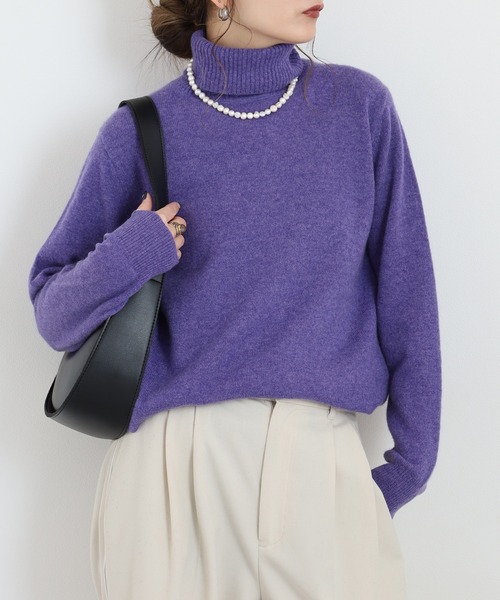 BRODIAEA 洗えるカシミヤシリーズ タートルネックニット（ニット