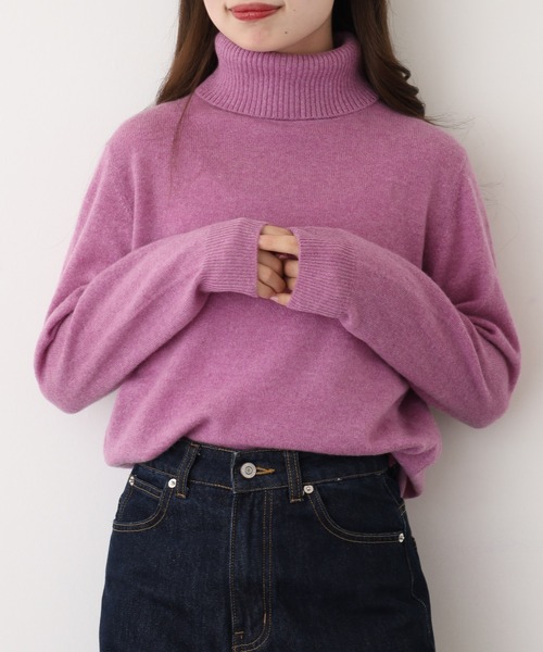 BRODIAEA 洗えるカシミヤシリーズ タートルネックニット（ニット