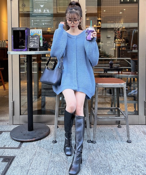 MIIA（ミーア）の「ニットカーディガン（カーディガン/ボレロ・レディース・オフホワイト/ブルー/レッド/パープル/ネイビー・FREE）」の3枚目の写真