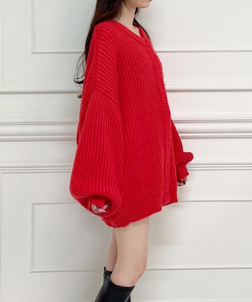 MIIA（ミーア）の「ニットカーディガン（カーディガン/ボレロ・レディース・オフホワイト/ブルー/レッド/パープル/ネイビー・FREE）」の13枚目の写真