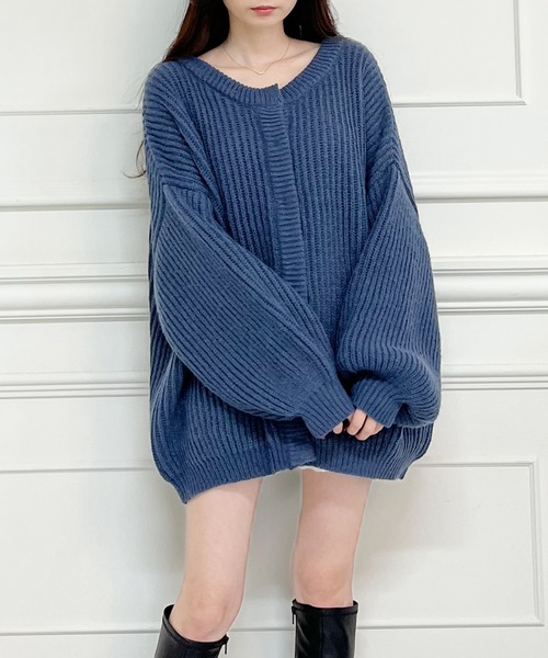 MIIA（ミーア）の「ニットカーディガン（カーディガン/ボレロ・レディース・オフホワイト/ブルー/レッド/パープル/ネイビー・FREE）」の18枚目の写真