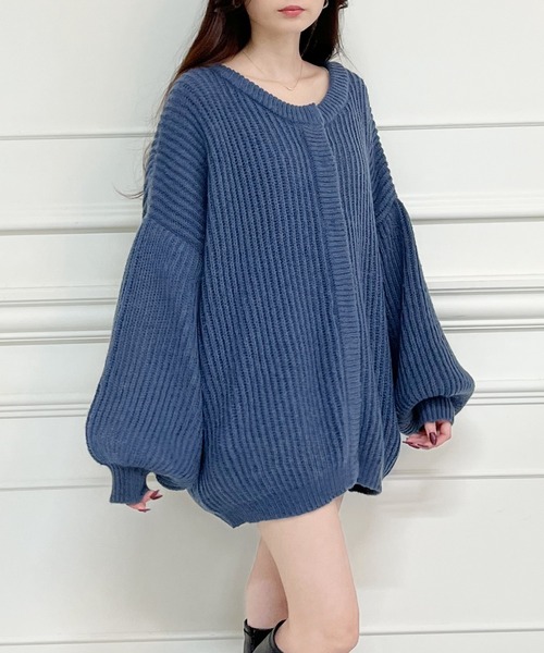 MIIA（ミーア）の「ニットカーディガン（カーディガン/ボレロ・レディース・オフホワイト/ブルー/レッド/パープル/ネイビー・FREE）」の19枚目の写真